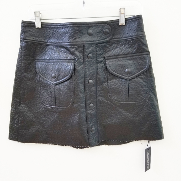 BLANK NYC Hustler Faux Ostrich Leather Mini Skirt - Picture 2 of 8